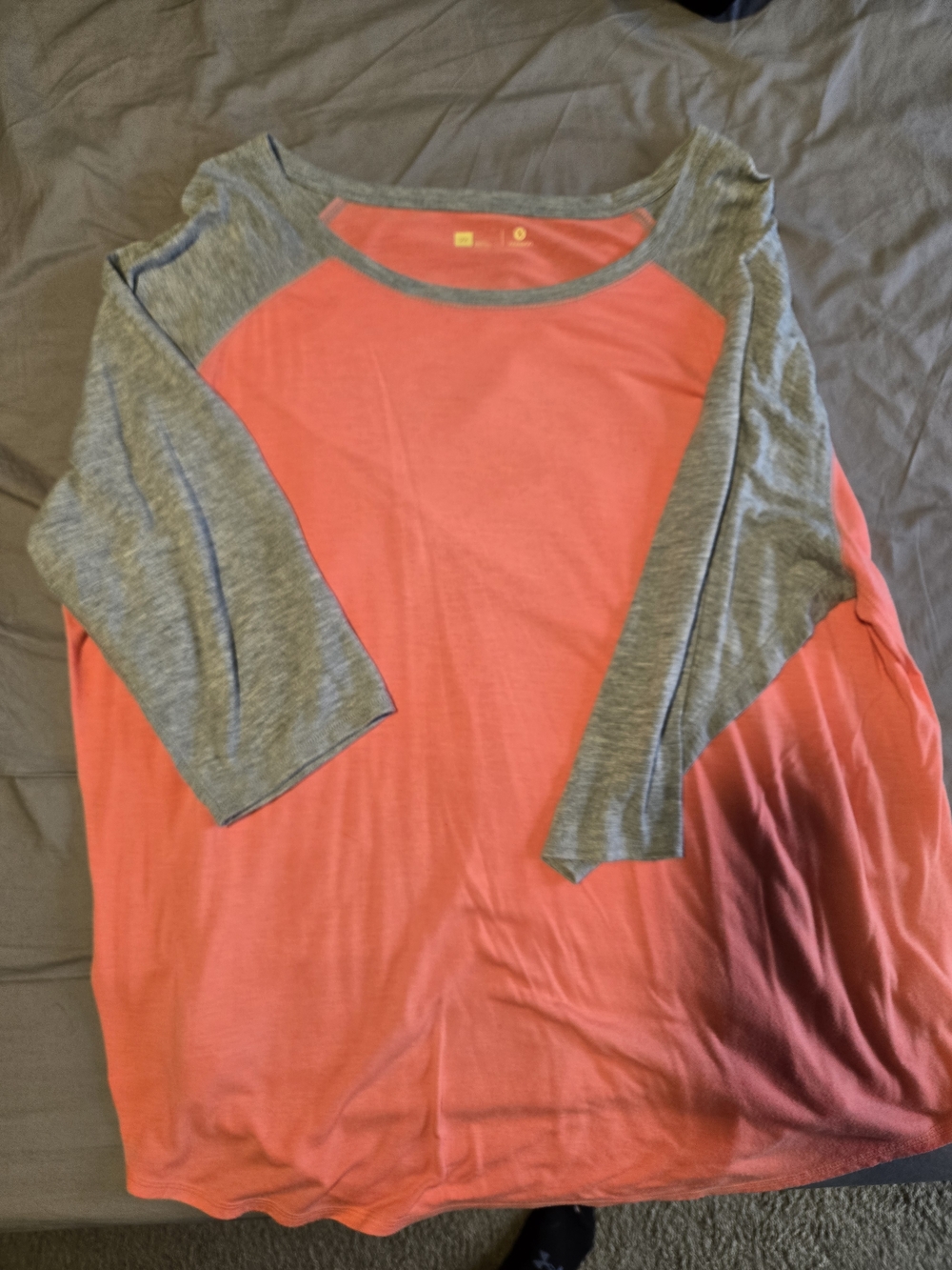 Xersion Gray and Coral Crewneck Tee